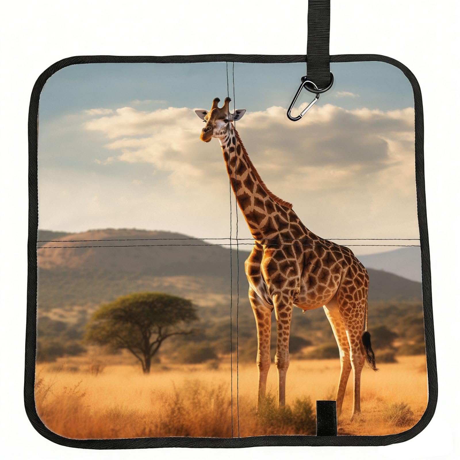 YGLHBDPBF Giraffe Print Camping seat cushion,Foldable Sitting Pads,Save Backpack Space for Hiking
