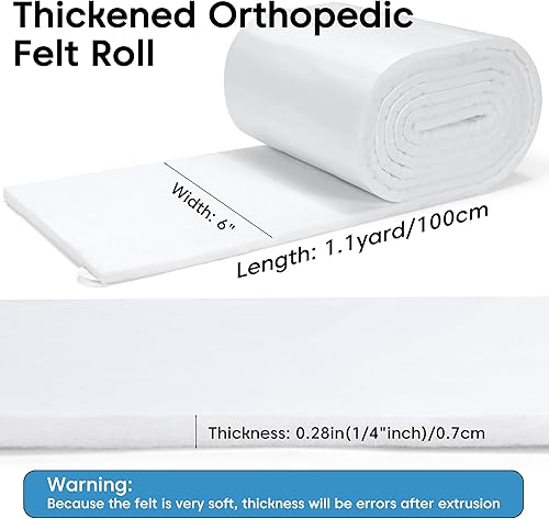 Miniatura 9 de Pllieay Rollos de fieltro con respaldo adhesivo, rollo de fieltro ortopédico de 14 pulgadas de grosor de 6 pulgadas x 1.1 yardas, mezcla de rayón de