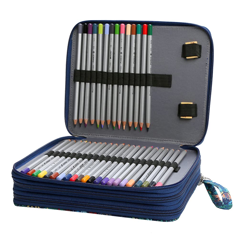 Lbxgap Jungle - Estuche para lápices con 120 ranuras, tejido Oxford, organizador para bolígrafos y lápices con envoltura práctica, soporte multicapa portátil para estuche de lápices para artistas