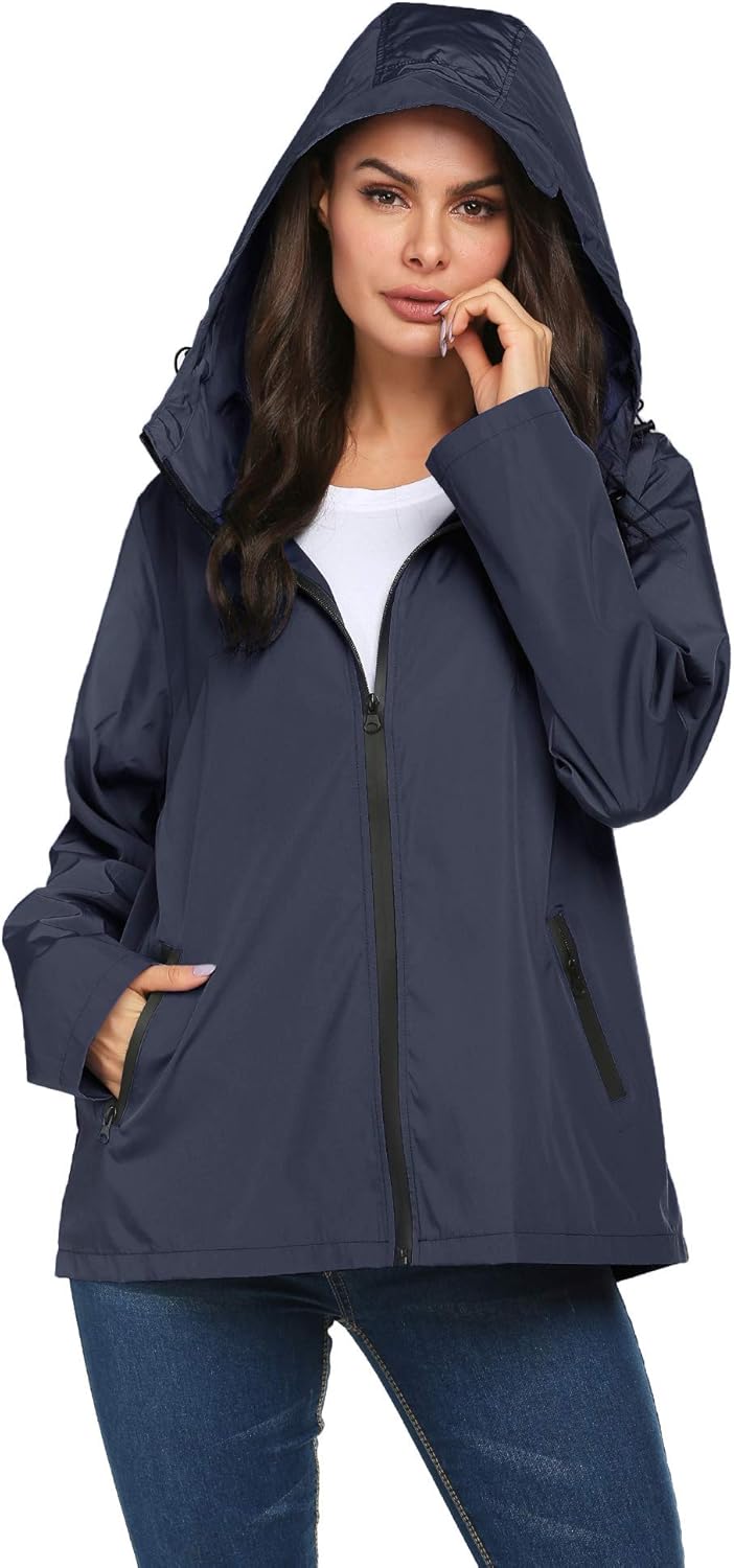 Short rain jacket with hood Clearance