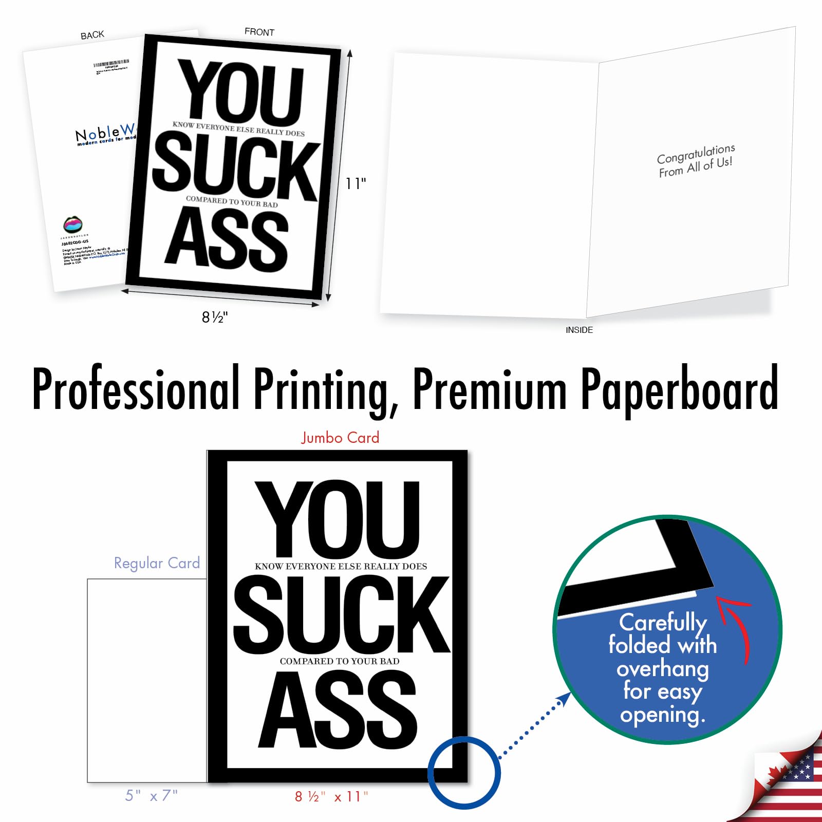 RT-74682です！ありがとうございます♡ Amazon.co.jp: You Suck Ass - Congratulations From All of Us カード
