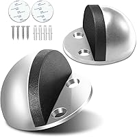 Vista 29 de Paquete de 10 topes de puerta autoadhesivos para piso, color blanco, sin taladro, con parachoques de puerta de goma, tope de puerta montado