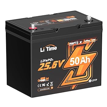 Amazon | LiTime 24V 50Ah TM リン酸鉄リチウムイオンバッテリー