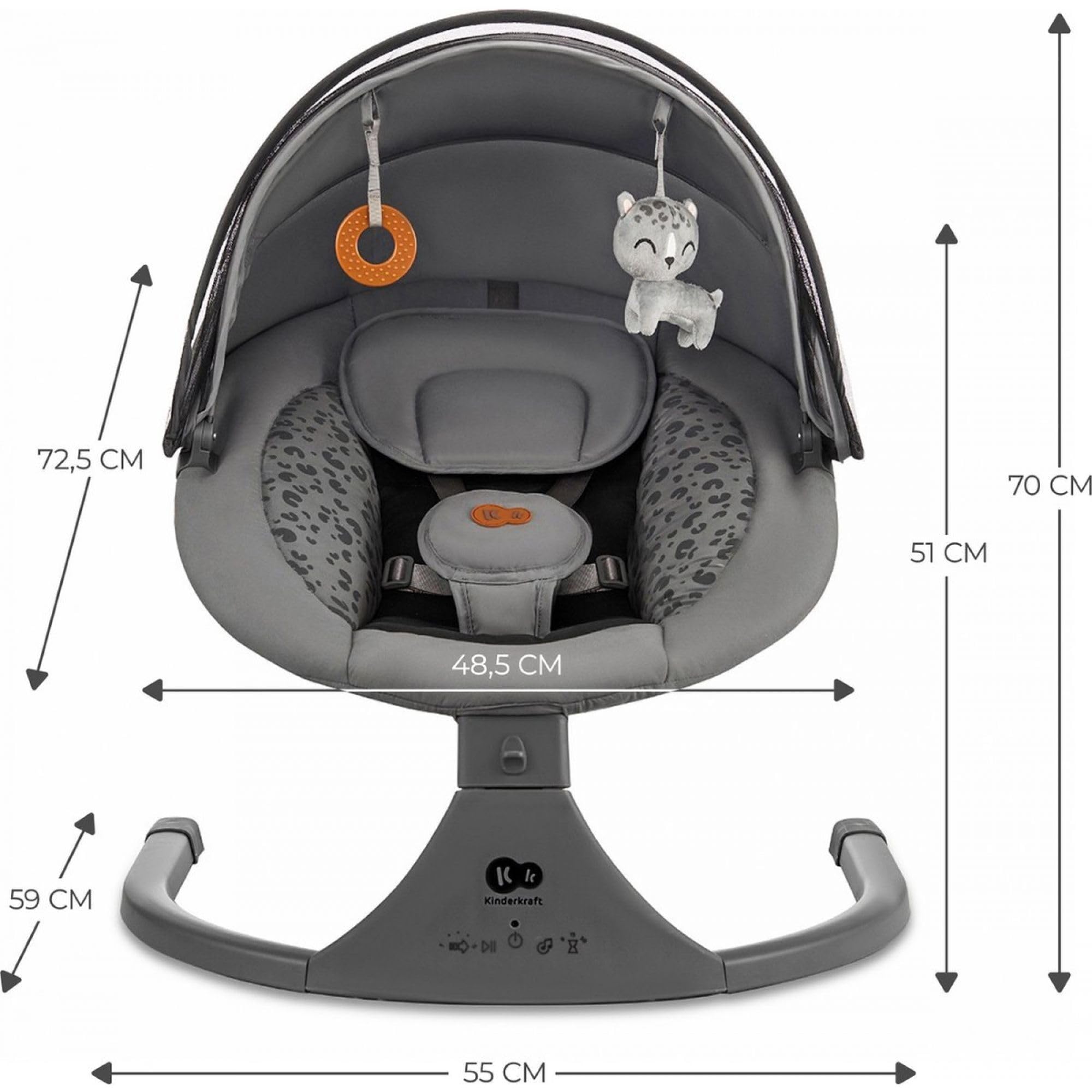 Chicco Relax & Play schommelzitje met automatische schommel voor baby, verstelbaar tot 5 snelheden, compacte sluiting - vanaf de geboorte tot 9 kg, grijs : CHICCO