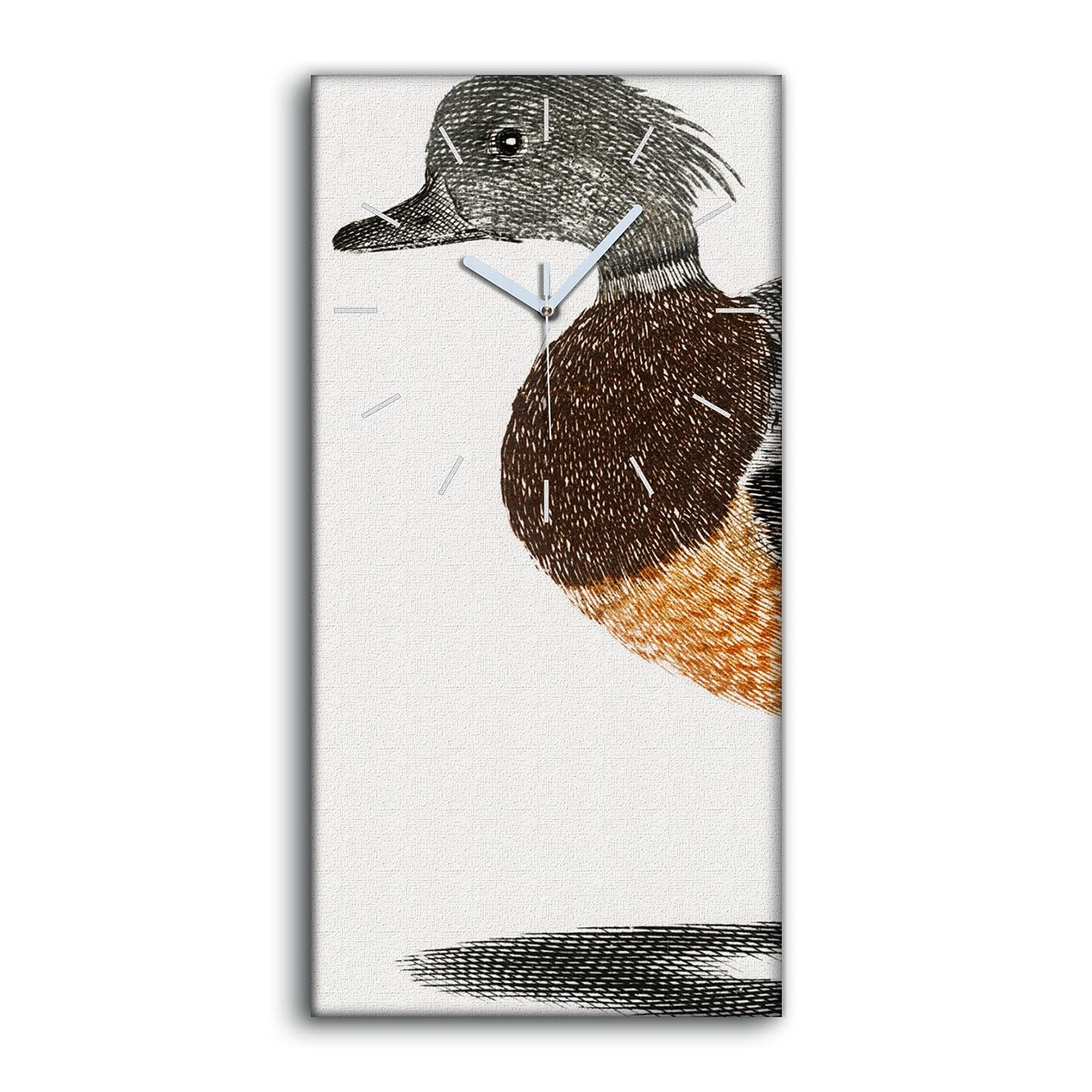 Horloge sur Toile Art Moderne 30x60cm Image Décoration Oiseaux