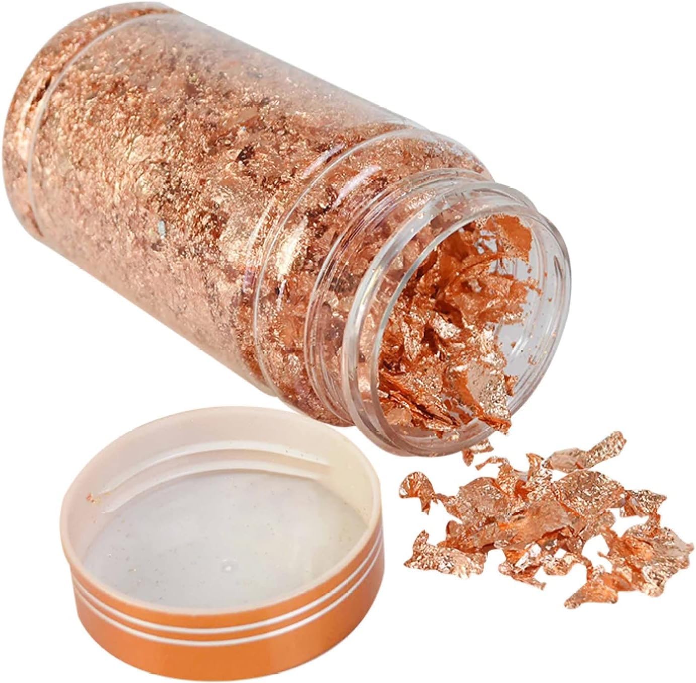KRYTONE� .Fx Copper Foil Flakes for Resin Art � Versatile Gilding Flakes for Nail Painting, Crafts, Slime, and Jewelry Making Supplies(Copper/Rose Gold)-image-35