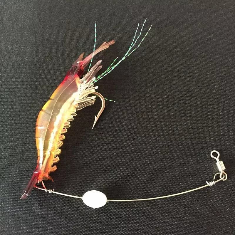 Silicone Simulation Live Shrimp Fishing Soft Prawn Lure Hook Bait Tackle (Rubber Shrimp)