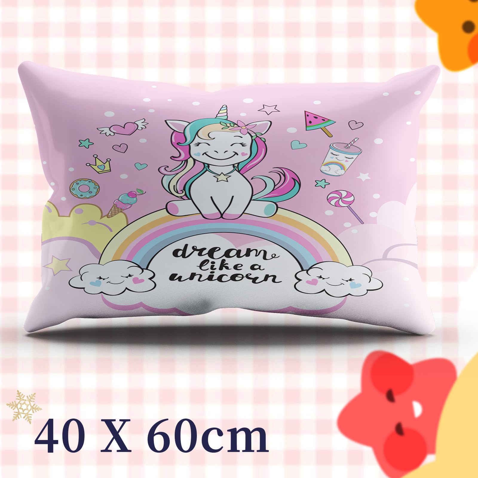 AVJWWD Set di biancheria da letto per bambini, in microfibra, con motivo a unicorno, con stampa 3D, 3 pezzi, con chiusura a strappo, morbido per ragazze (C, 120x150cm)