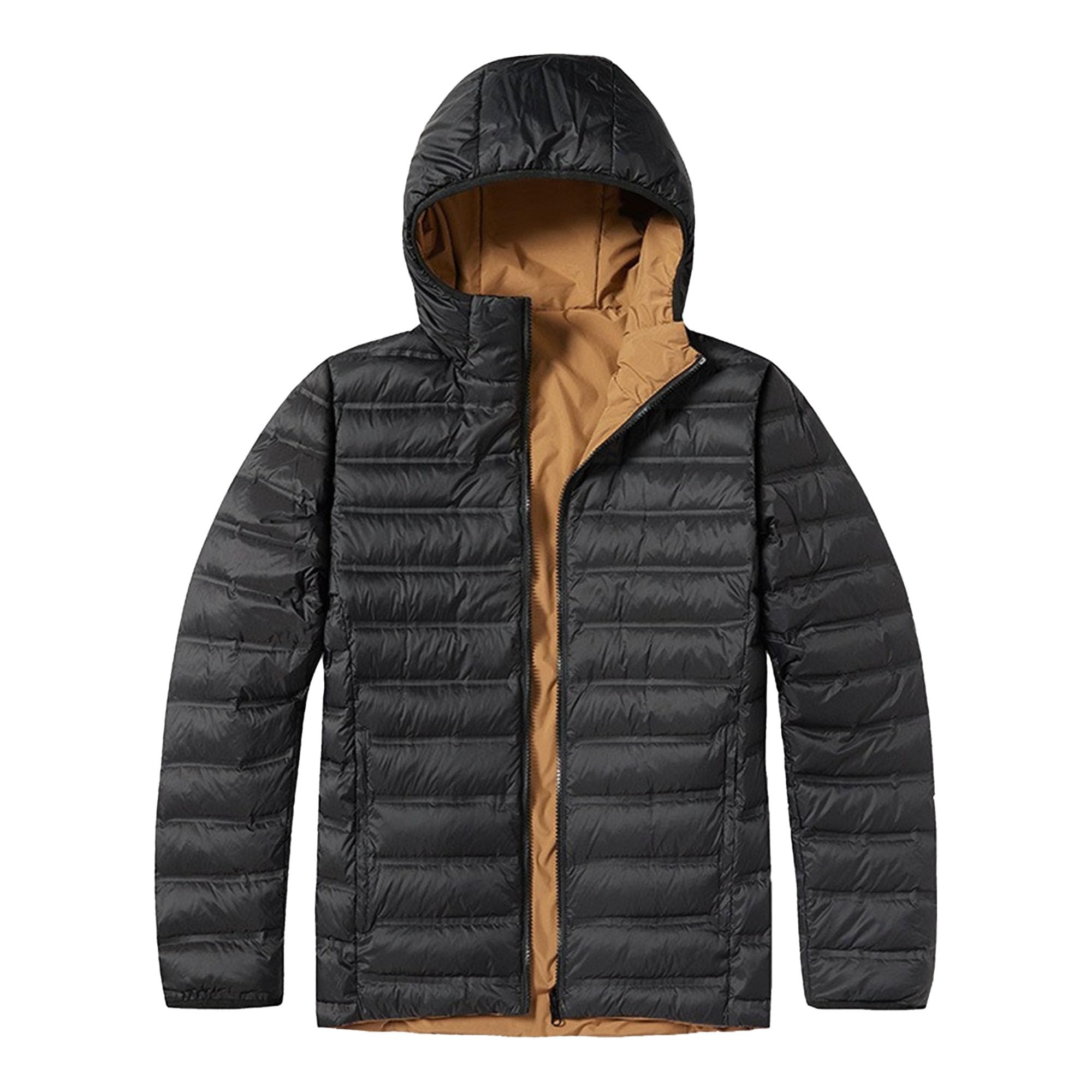 JEShifangjiusu Giacca invernale leggera con cappuccio comprimibile da uomo impermeabile con zip integrale, per sci, neve, sci