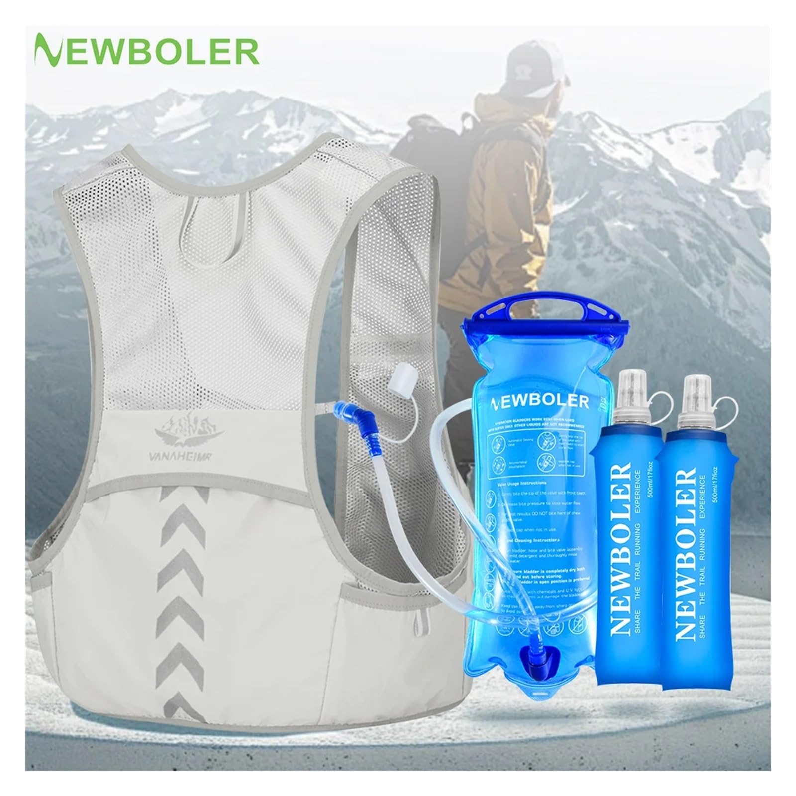Gilet di idratazione per corsa e ciclismo, zaino da trail running per uomo e donna, ideale per maratone e gare, comoda soluzione di idratazione durante l'esercizio fisico