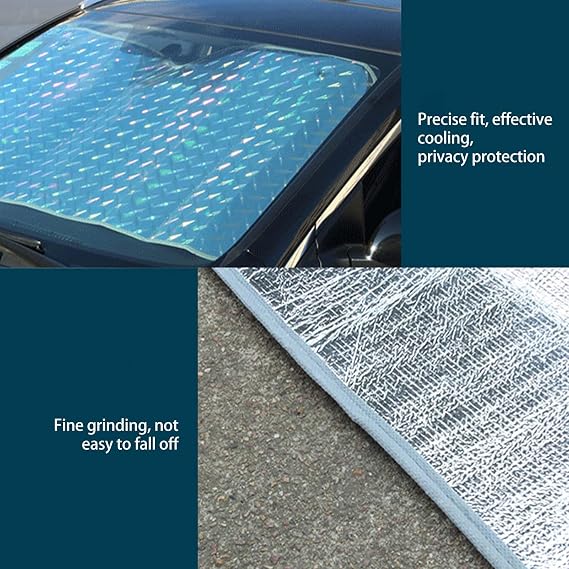 Car Windscreen Sun Shade - Foldable Windscreen Sunshade Umbrella, Waterproof, Windproof, Dustproof, Front Window Sunshades, UV Protector, Heat Protection Keep Your Vehicle Cool, 140 X 70CM