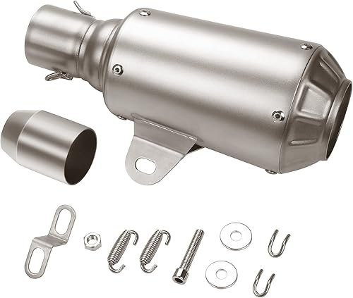 Silenciador universal de escape de acero inoxidable de 1.496-2.008in sin cordones para motocross y motocicletas