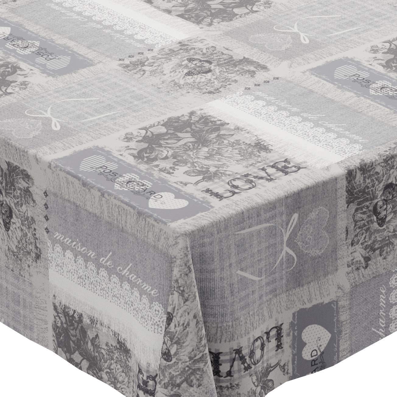 Karina Home Grey Home Sweet Home Pvc Tablecloth 300Cm X 140Cm