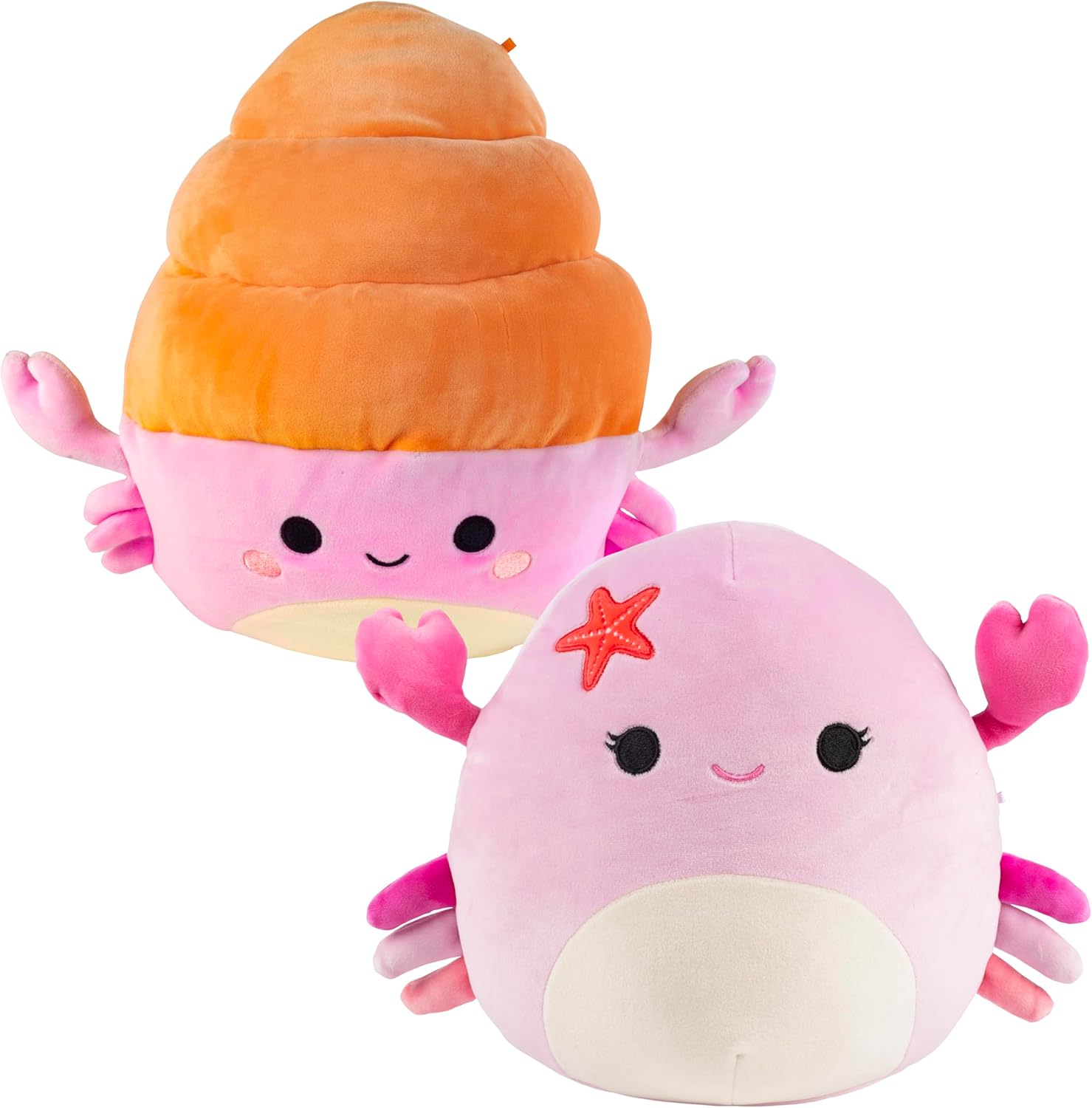 Squishmallows 10-Inch Crab 2-Squish Value Pack - Get Two Jumbo Official Jazwares 10" Hermit Crab Plush for Less - Collectible Soft & Squishy Stuffed Animal Toy - Gift Set for Kids, Girls & Boys