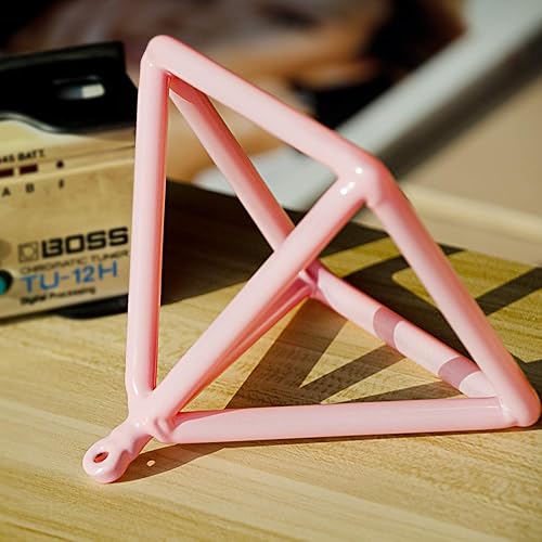 Miniatura 3 de TOPFUND Pirámide cantante de cristal rosa de 8 pulgadas con estuche de transporte de cuero artificial y cuenco cantante mazo de gamuza de cuarzo