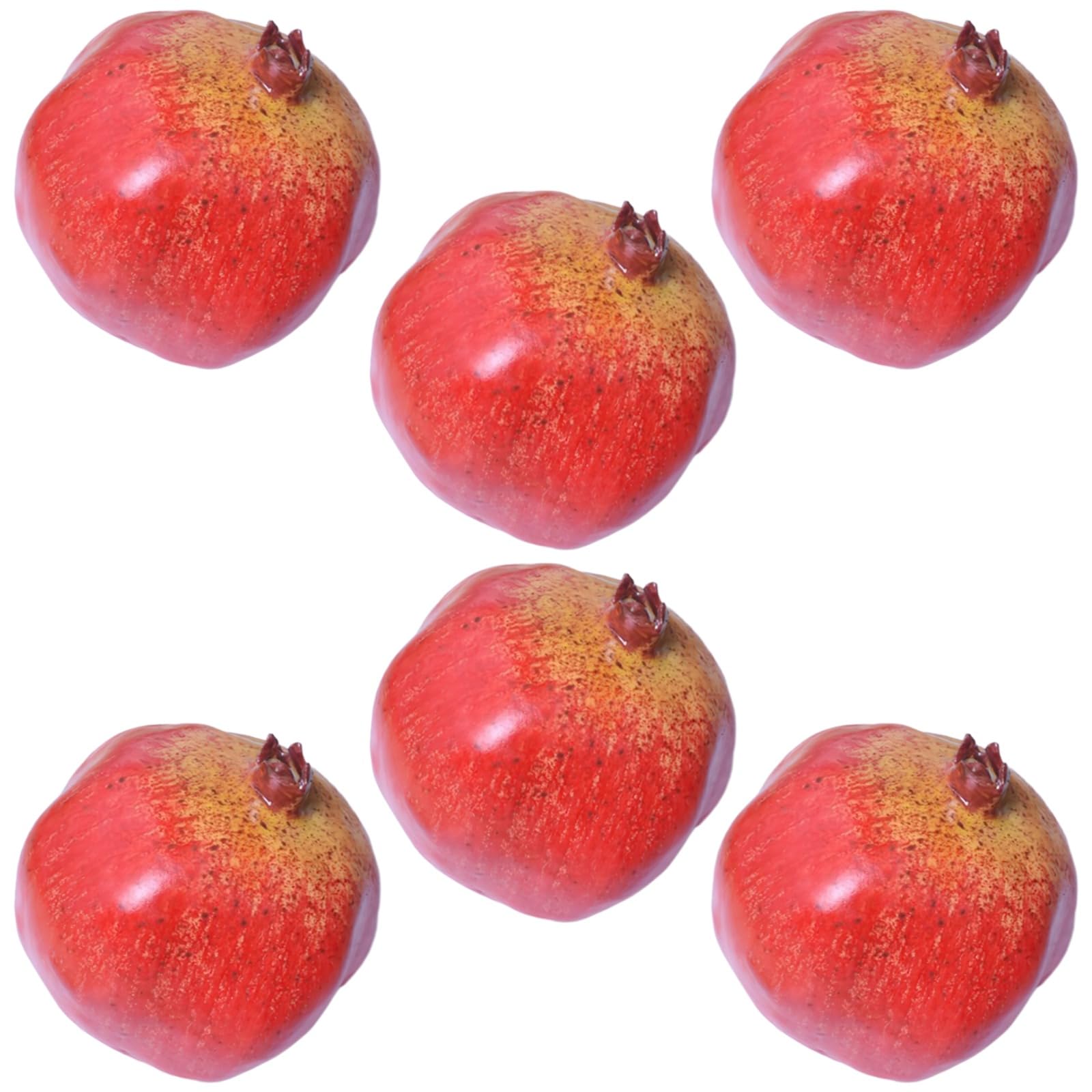 Generisch 6 STK. künstliche Granatapfelmodelle, realistische Granatapfel-Deko aus Schaumstoff, künstliche Früchte mit farbigen Akzenten und detailreicher Oberfläche für Küche, Ausstellungen, Events