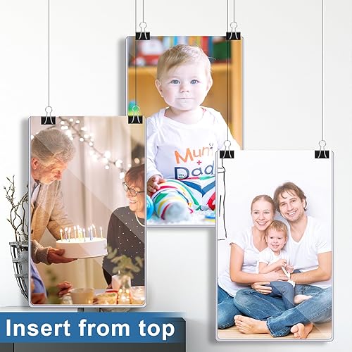 Miniatura 6 de Henoyso 5 protectores rígidos de impresión de 8.5 x 14 pulgadas, fundas protectoras de póster, fundas de papel de plástico duro para hojas de