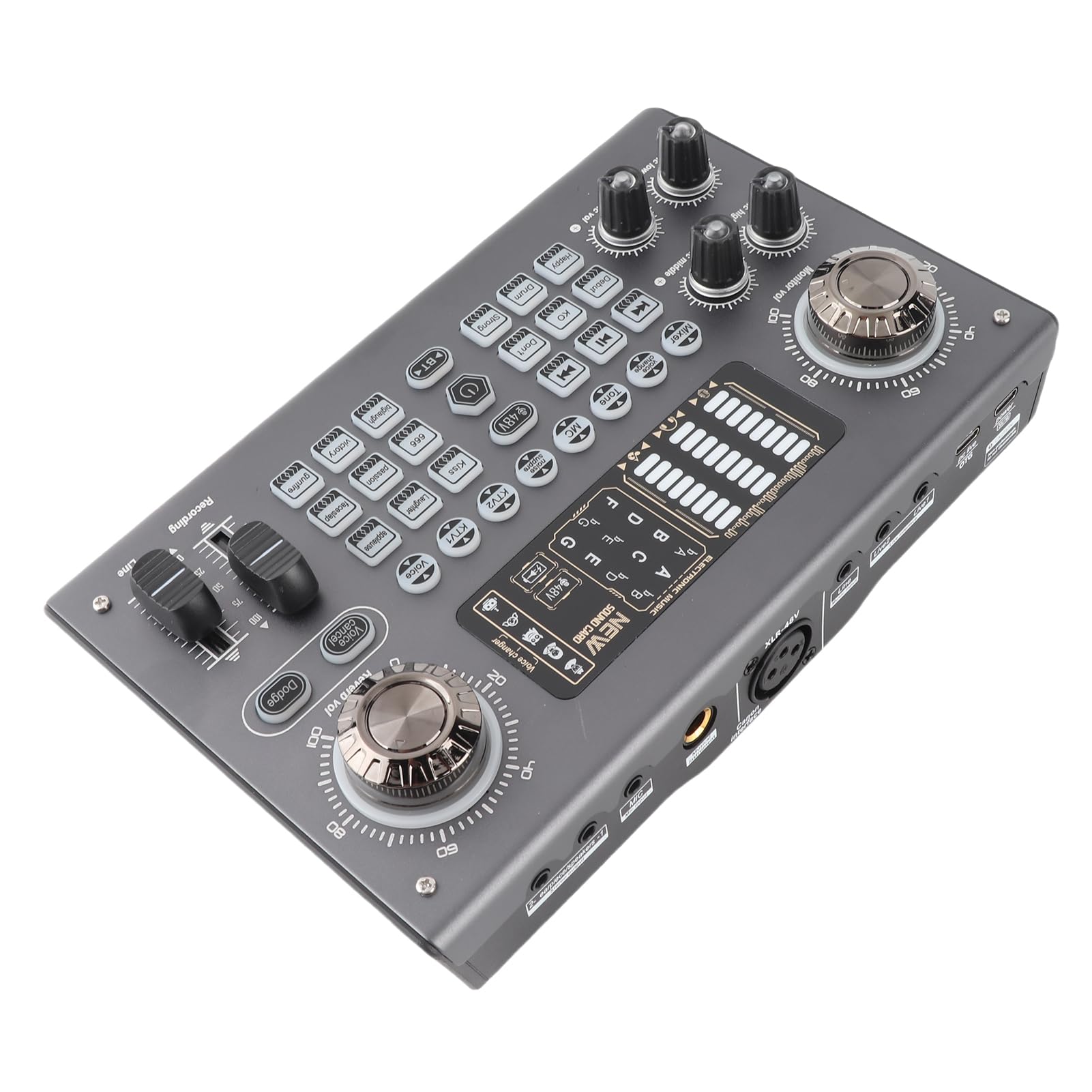 Domary Scheda Interfaccia USB, Mixer Live Streaming DSP Dual Core con Alimentazione a 48 V e per la Registrazione