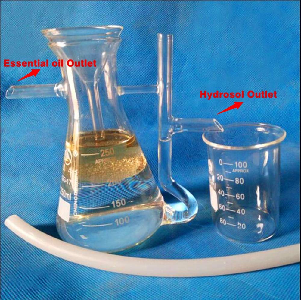 Nouveaux kits de laboratoire de récepteur-séparateur d'eau de maison et d'huile essentielle d'hydrolat (rosée) utilisés dans les kits de distillation d'huile essentielle 250ml-5000ml (1000ml)