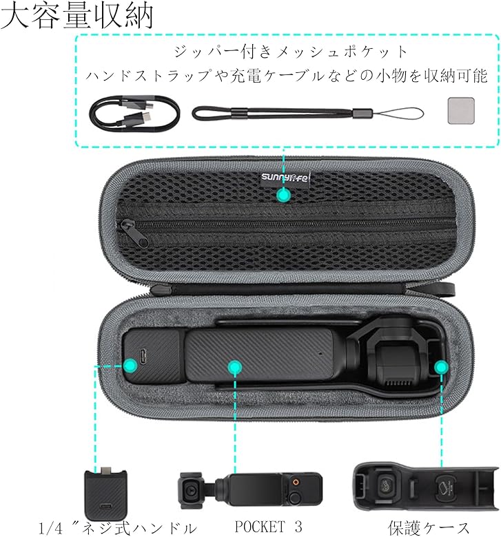 Amazon.co.jp: TOMGDRACO DJI Osmo POCKET 3用ケース 耐衝撃 バッグ 