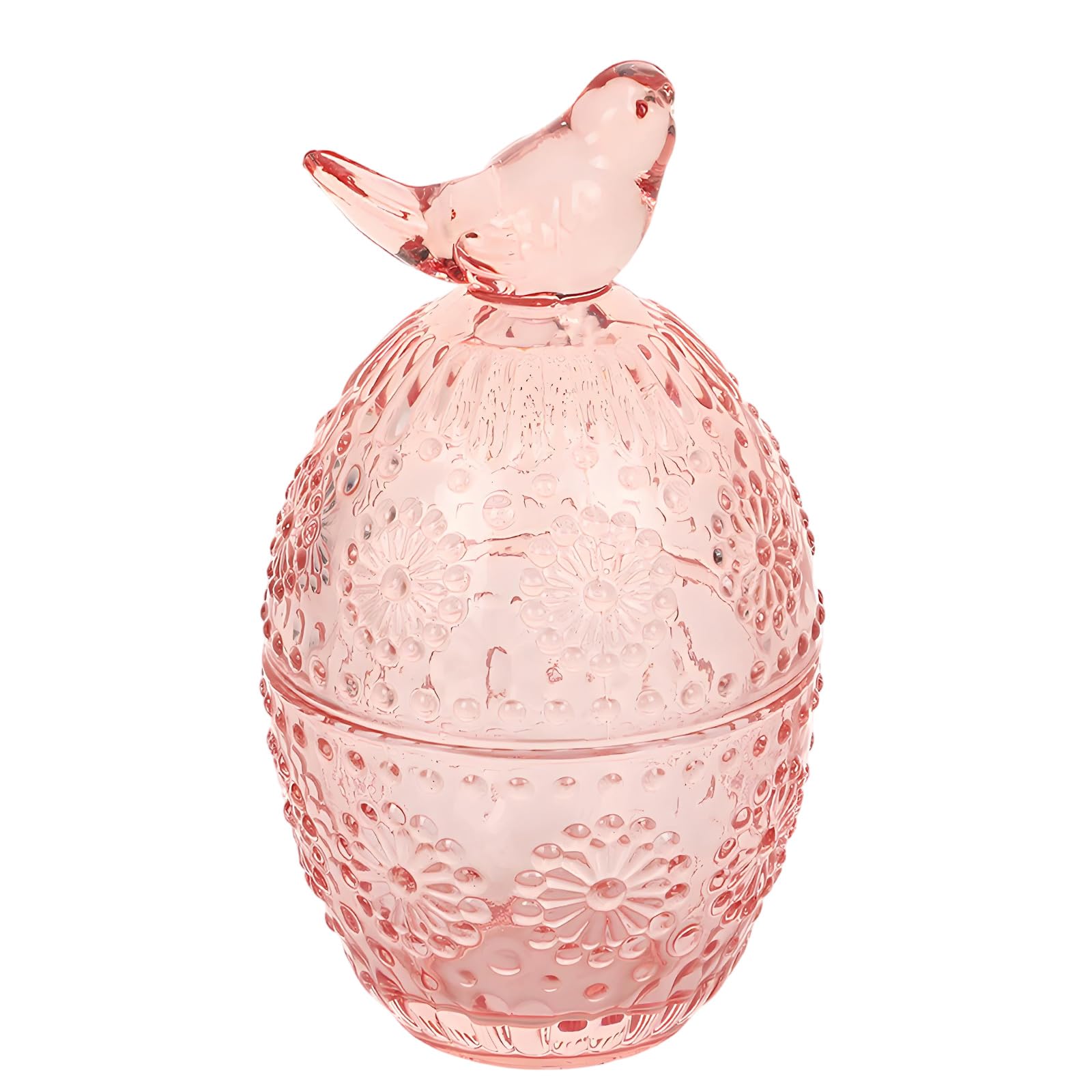 ZBIianxer Glass Jewelry Storage Box with Bird Shape Lid for Earrings Necklaces and Rings on Dresser Earring Necklace Storage