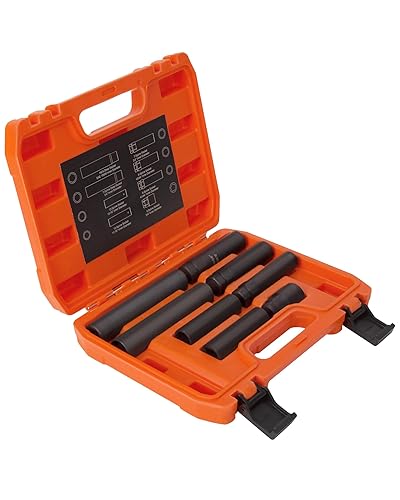 Miniatura 1 de glorider Juego de llaves de tuerca estriada de 8 piezas, juego de llaves de tuercas métricas SAE, enchufe universal para quitar fácilmente 5, 6, 7,