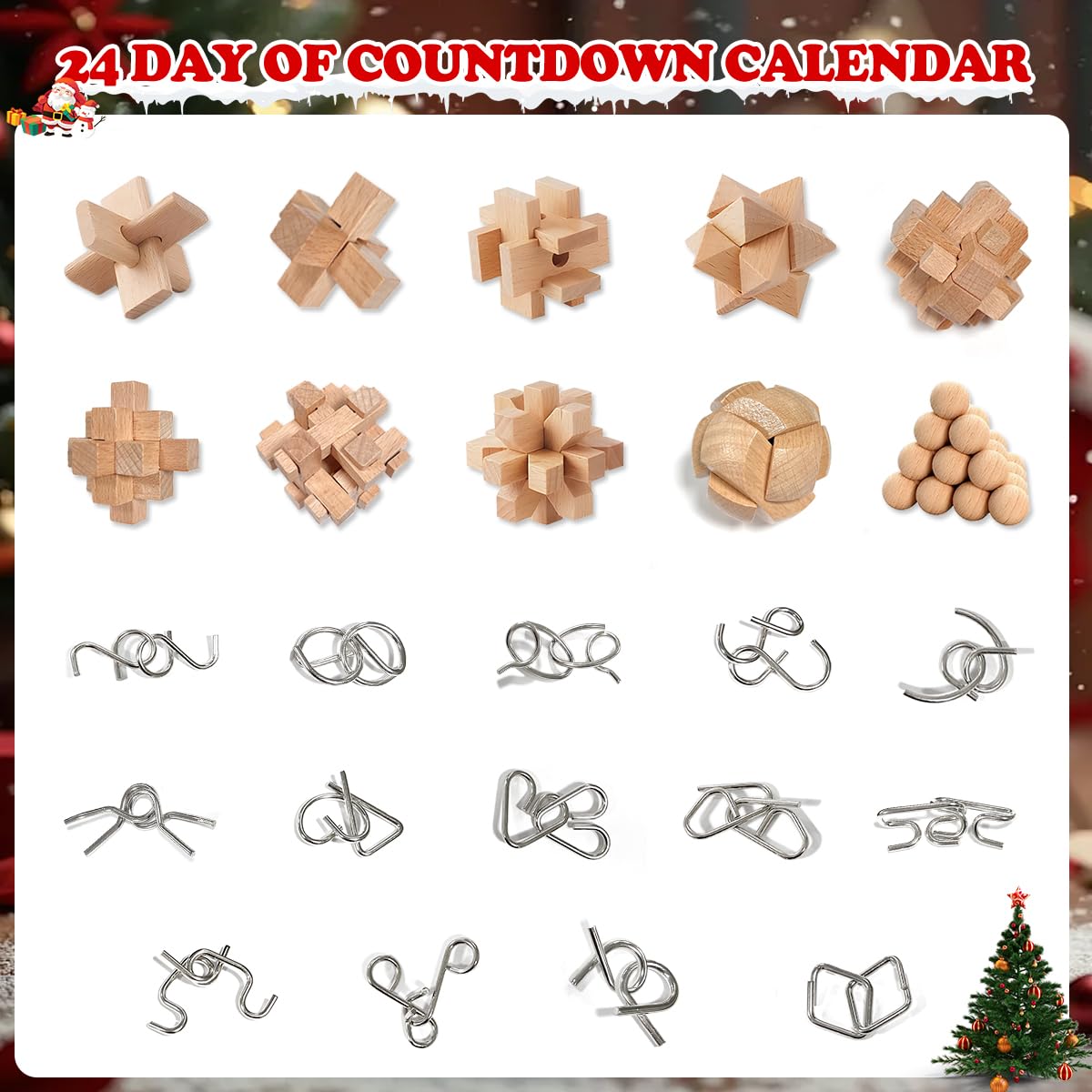 Calendrier De L'avent Casse-Tête - 24 Jours De Surprise - Noël Métal