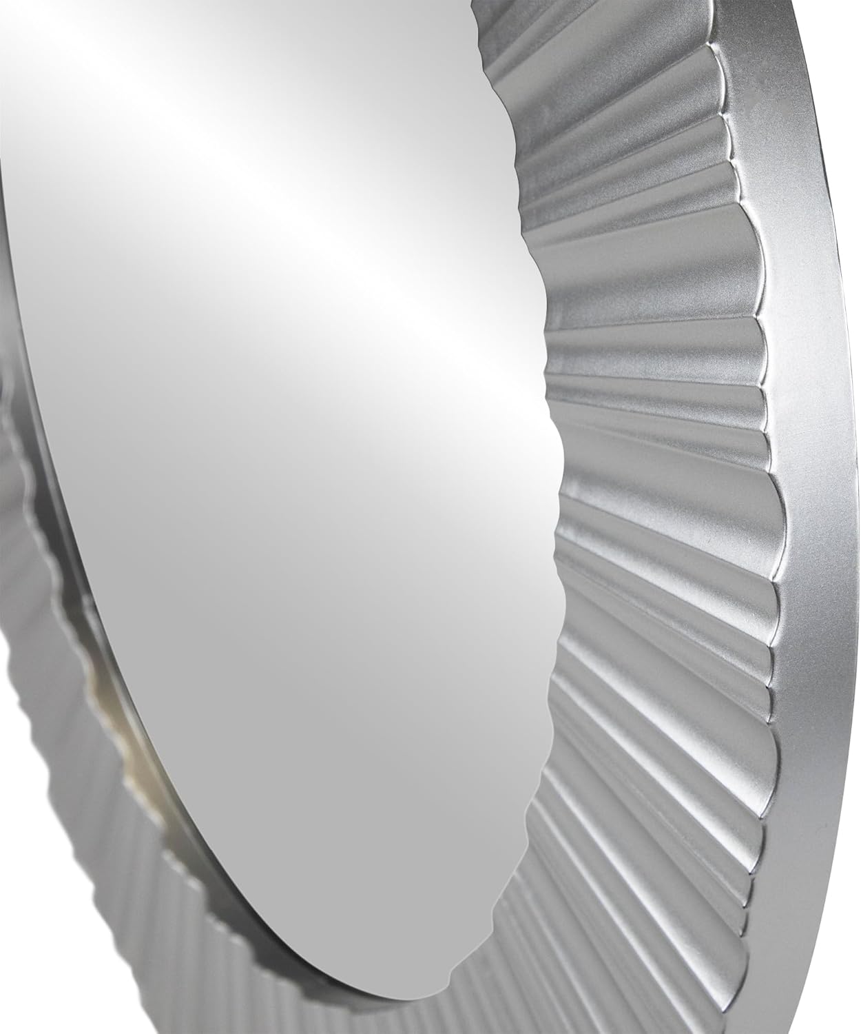 Northlight Simply Elegant Fluted Frame Decorative Round Wall Mirror, 20", Silver