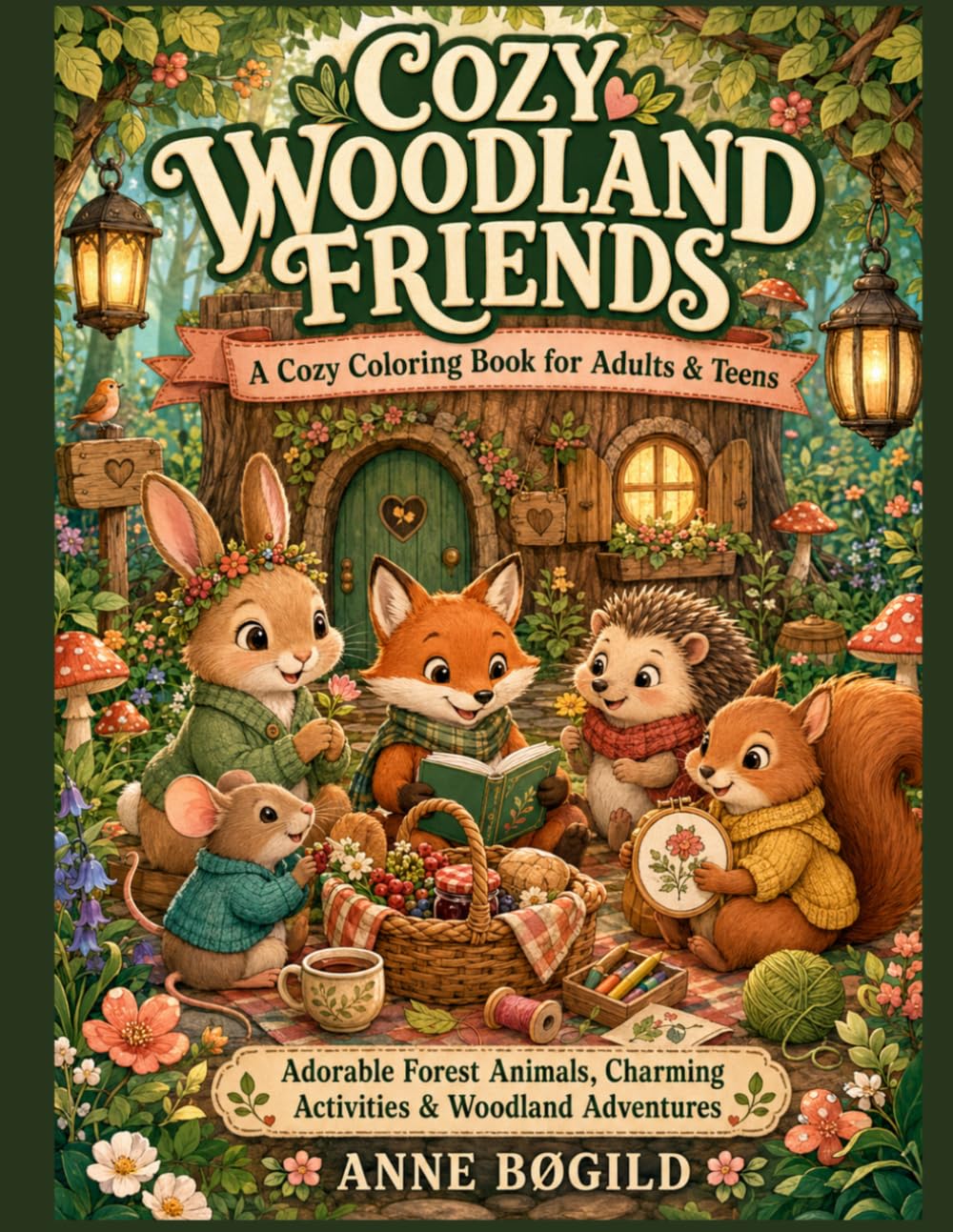 Cozy Woodland Friends: A Cozy Coloring Book for Adults & Teens
