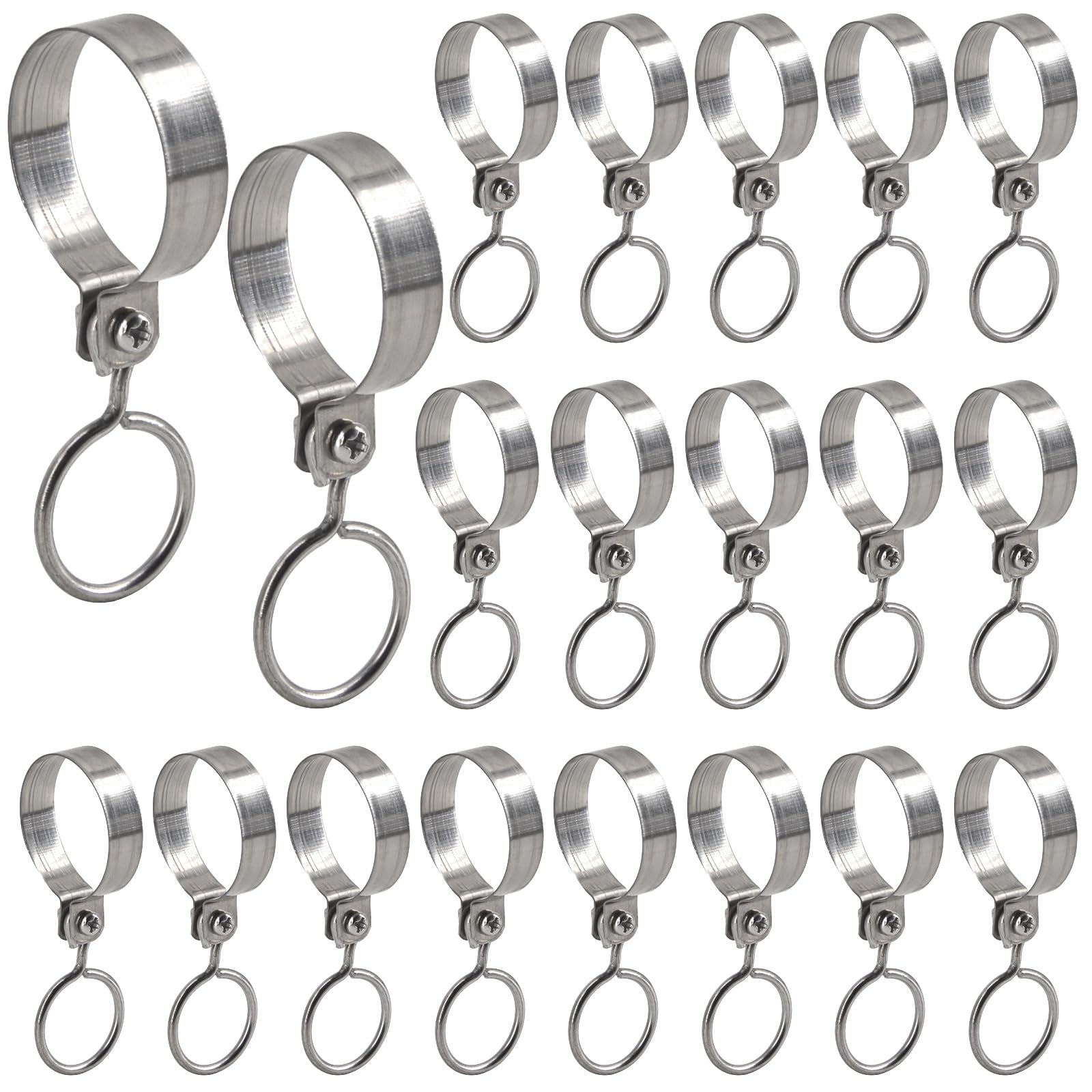 SeeRaphee (20 Pieces) 304 Stainless Steel Clothesline Pole Clamp Tube Hook for φ40mm Rod Pipe Hanger