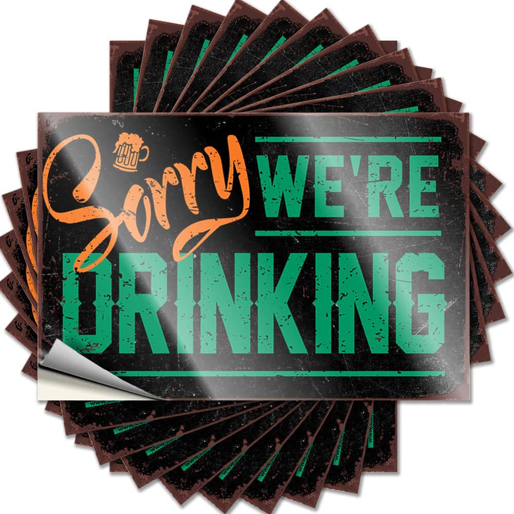Outside Fall Decor Sticker Case | Sorry We're Drinking Accent Fishing Sticker Pack(6X9CM)