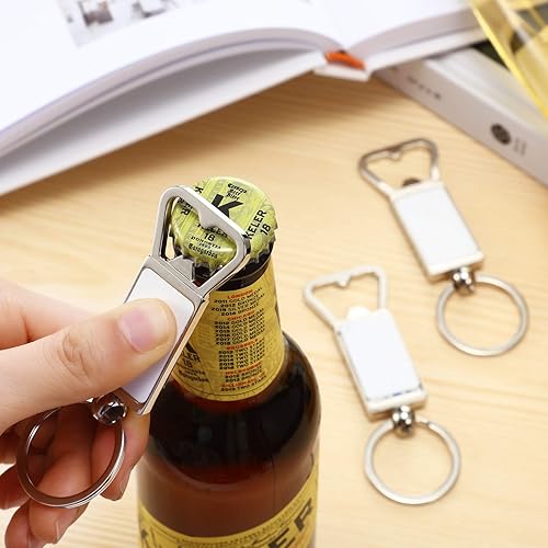 Miniatura 5 de Llaveros en blanco del abrebotellas del metal de los llaveros de la sublimación en blanco (10)