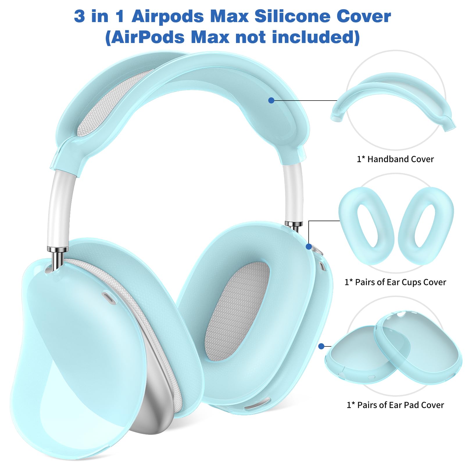 Custodia Trasparente Per AirPods Max - Cover Morbida Antigraffio E Antiurto - Foto 7