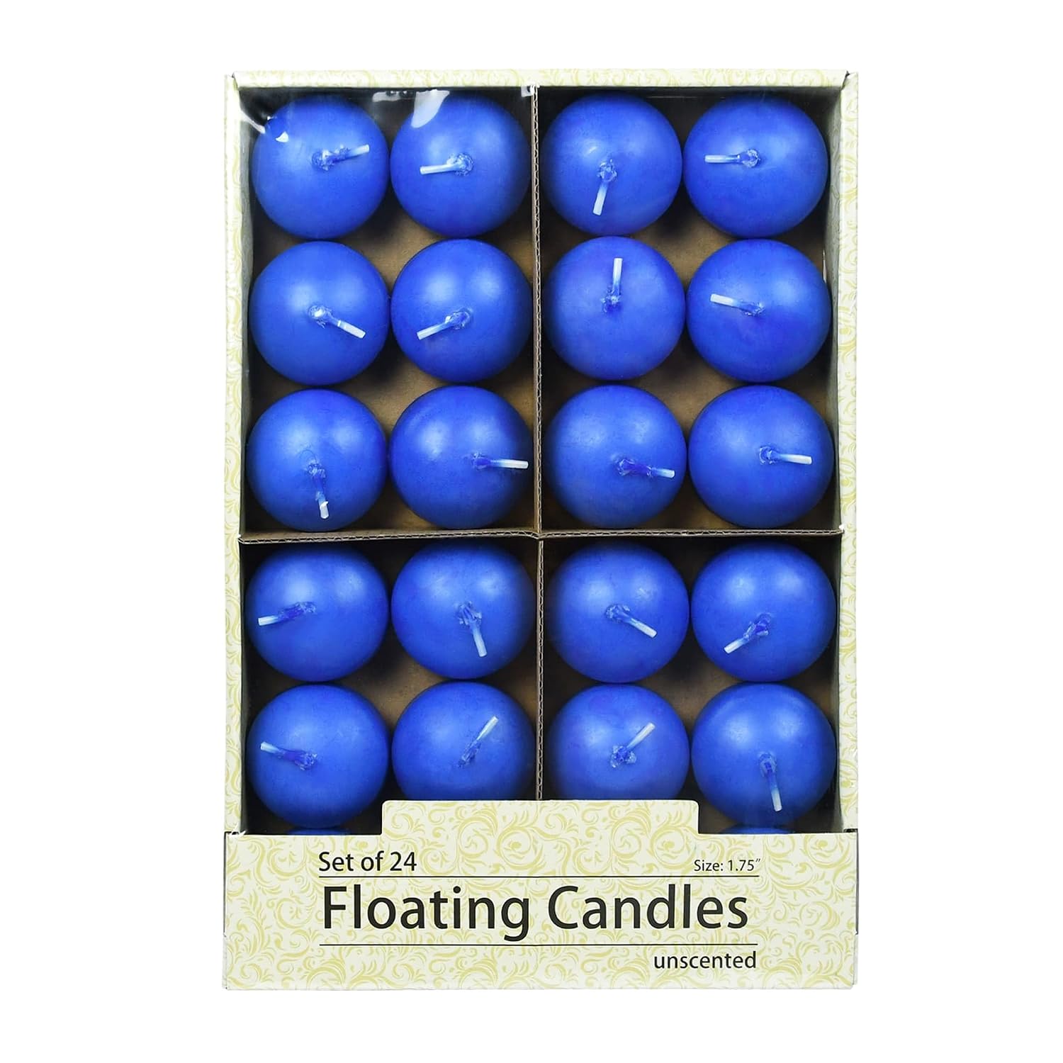 Zest Candle, 24-Piece Floating Candles, 1.75-Inch, Royal Blue