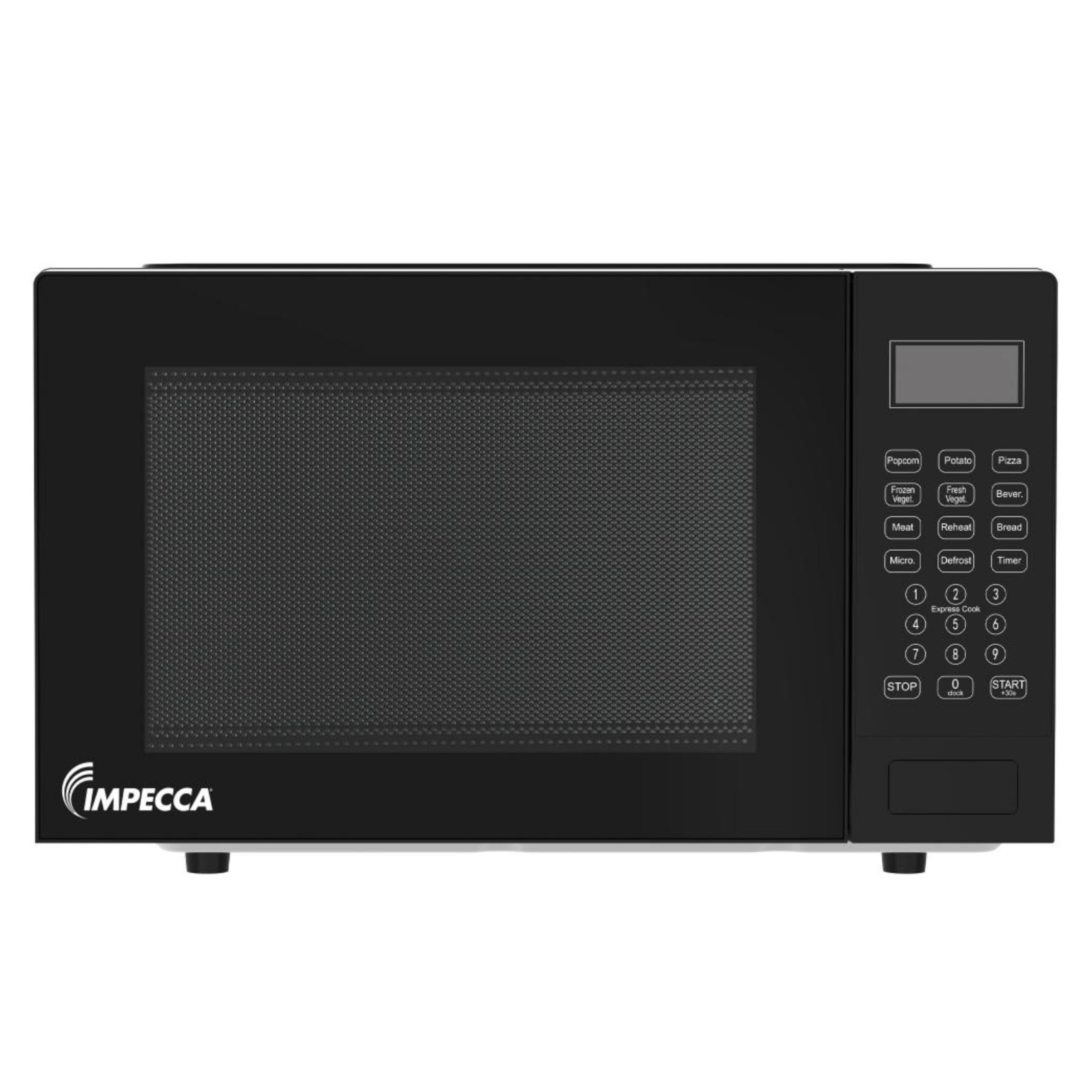 IMPECCA Countertop Microwave Oven 10 Auto Menus Defrost Timer LED 0 9 Cu 900W 11 25 Turntable Child