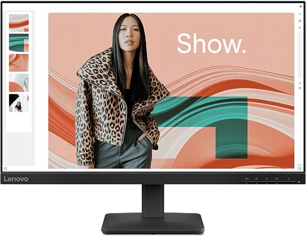 Monitor Lenovo L24-4e - monitor de oficina - pantalla IPS FHD de 23.8" - frecuencia de actualización 100Hz - 4 ms MPRT - 99% sRGB - negro cuervo - soporte inclinable