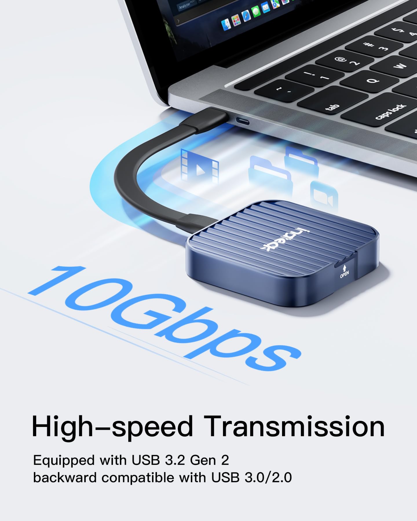 Inateck Custodia SSD M.2 Magnetica FE2032: USB 3.2 Gen 2 10Gbps, Dissipante In Alluminio Per NVMe 2230, Plug And Play - 3