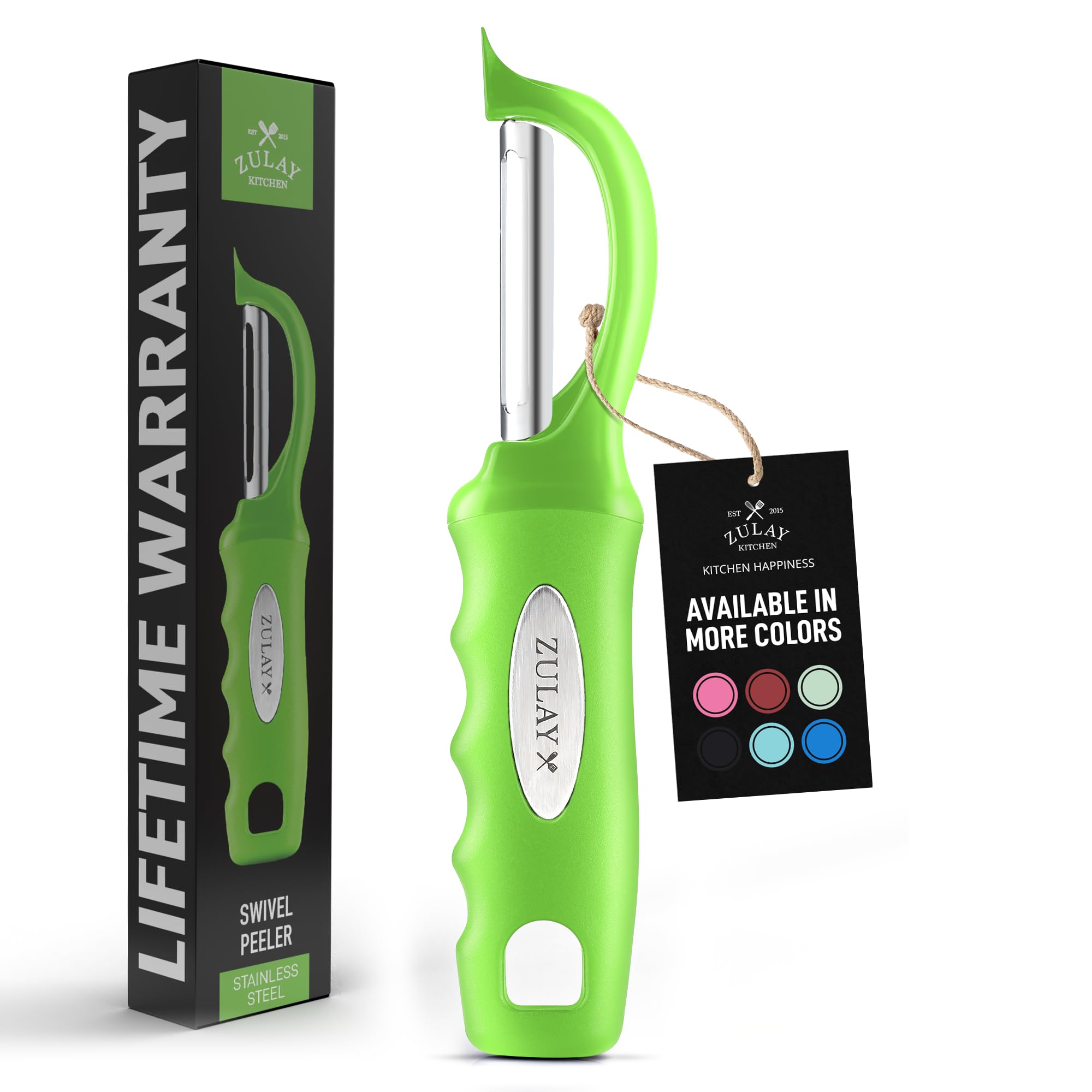 Zulay Kitchen Professional Vegetable Peeler with Built-in Blemish Remover - Durable Stainless Steel Blade - Potato Peelers for Kitchen - Veggie Peeler with Swivel Design