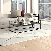 طاولة مركزية من الستيل F060 من ايه ار كورنر بطول 55 سم × عرض 1.10 متر × ارتفاع 45 سم، لون أسود