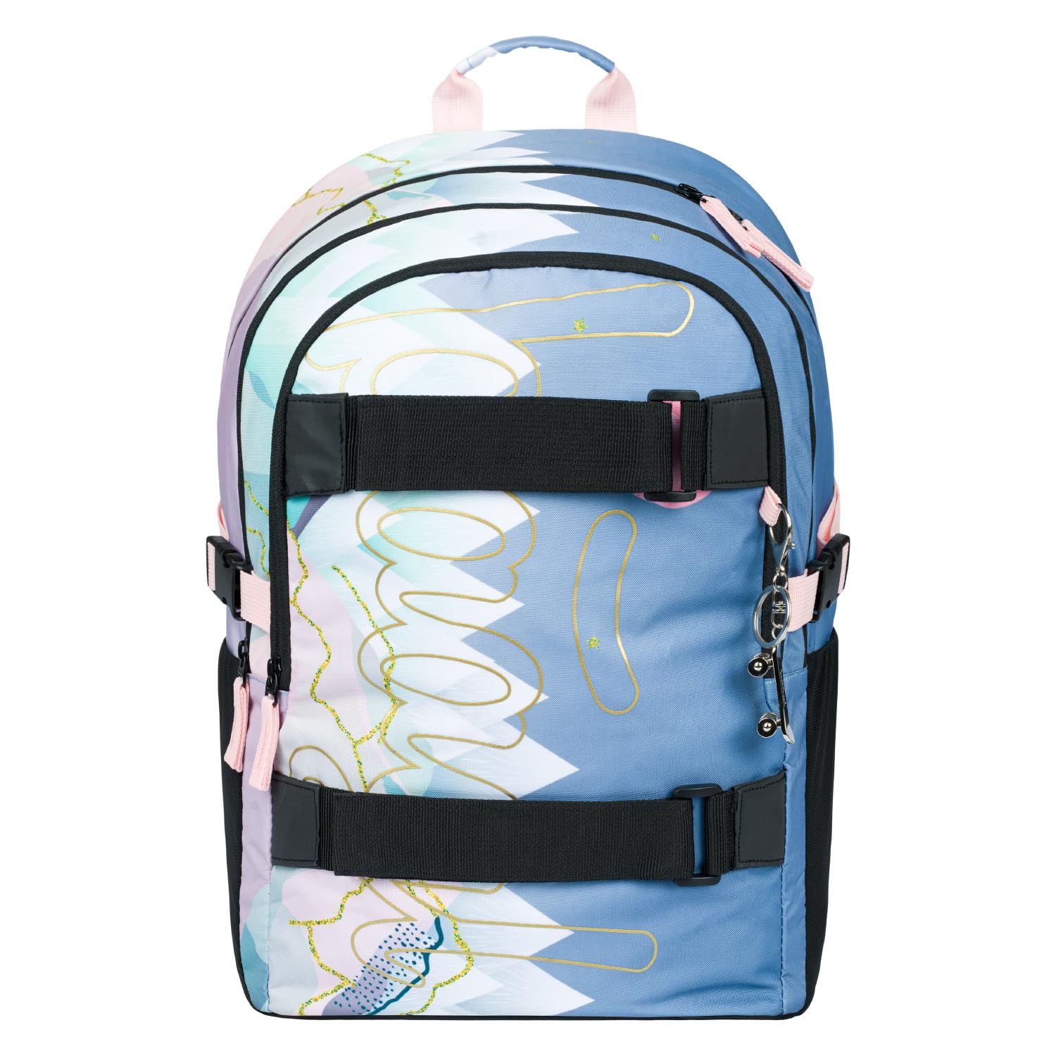 Baagl Juego De Mochila Escolar Para Niña, 3 Piezas, Mochila Escolar A Partir De 3ª Clase, Con Correa Para El Pecho, Ergonómica (Skate Moon), Skate Moon