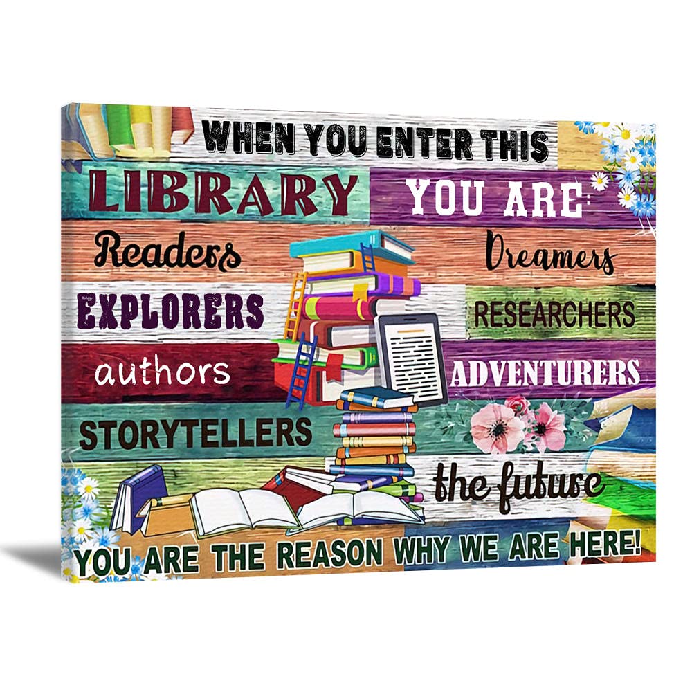 Buy Inspirational Wall Art for Library Wall Art Decor When You Enter