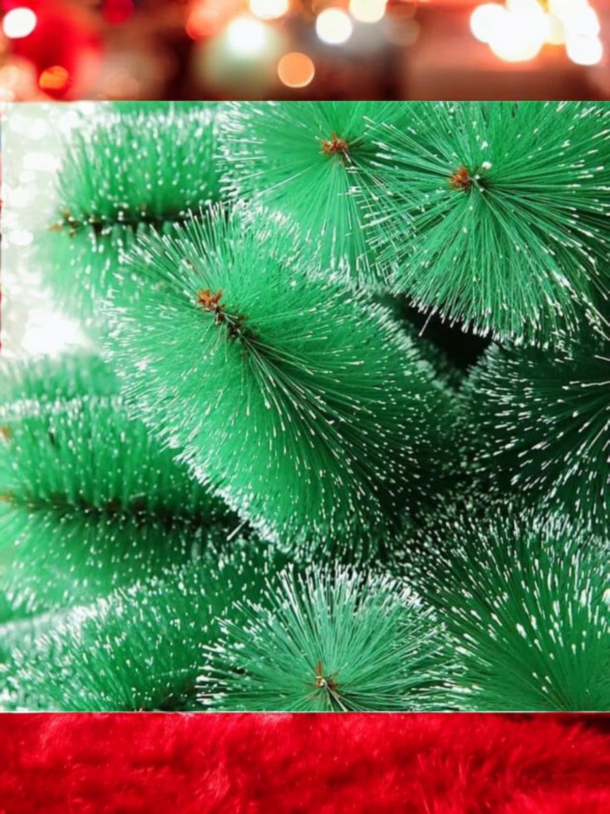 Suninow Pine Christmas Tree - 2ft Snowpine Merry Christmas Decoration Items for Home and Gifts 2