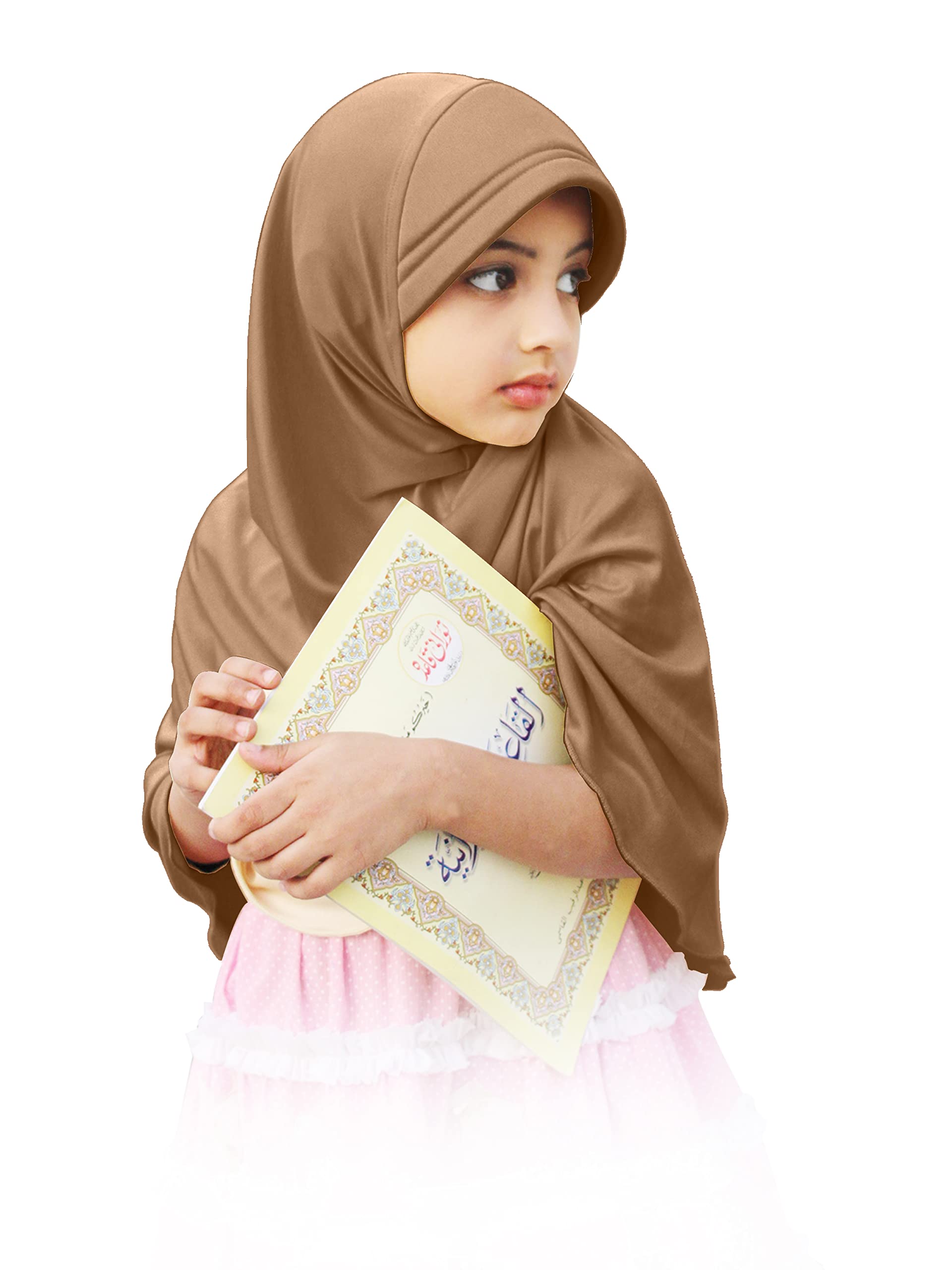 Mehar HIJAB'S Polycotton Girl's Scarf Little Maale Long Hijab S (Medium, Dark Wheat) - Image 3 thumbnail