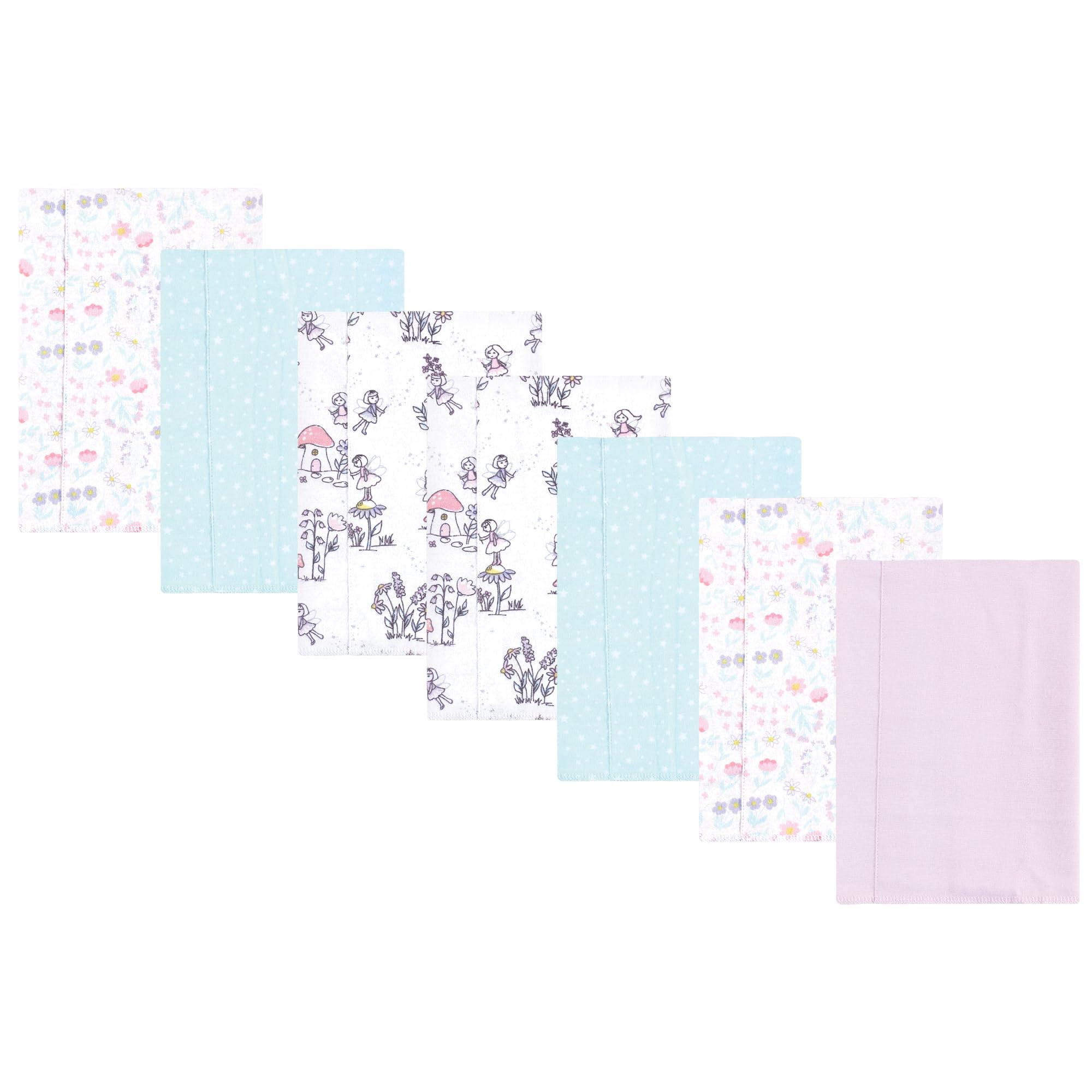 Luvable Friends Hudson Baby Flannel Burp Cloths 7pk, Garden Fairy Tale