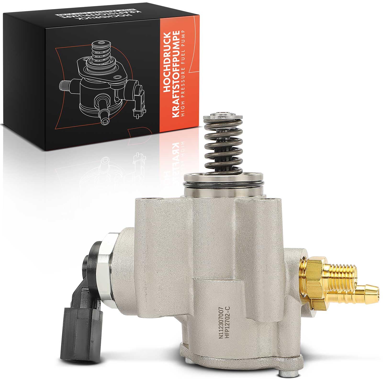 Frankberg Bomba de combustible de alta presión Compatible con Golf Plus 521 5M1 1.6 FSI A3 8P1 1.6 FSI Golf V 1K1 1.6 FSI E.O.S 1F7 1F8 1.6 FSI Golf V 1K1 1.4 FSI Replace# 03C127025R,03C127025K