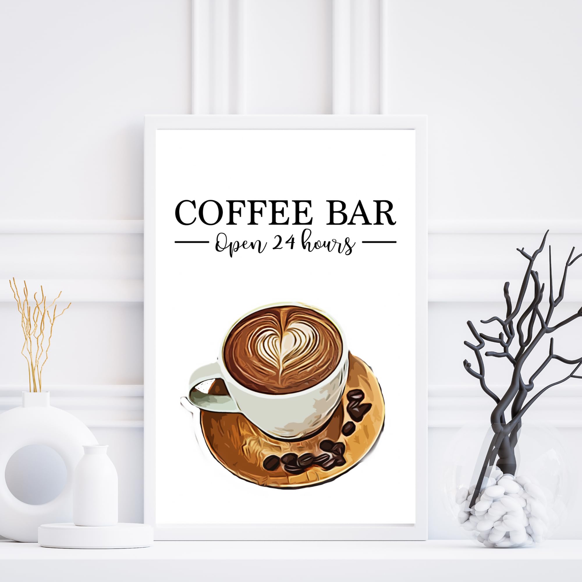 Coffee kitchen prints, wall art for cafe coffee shop, A4 kitchen
