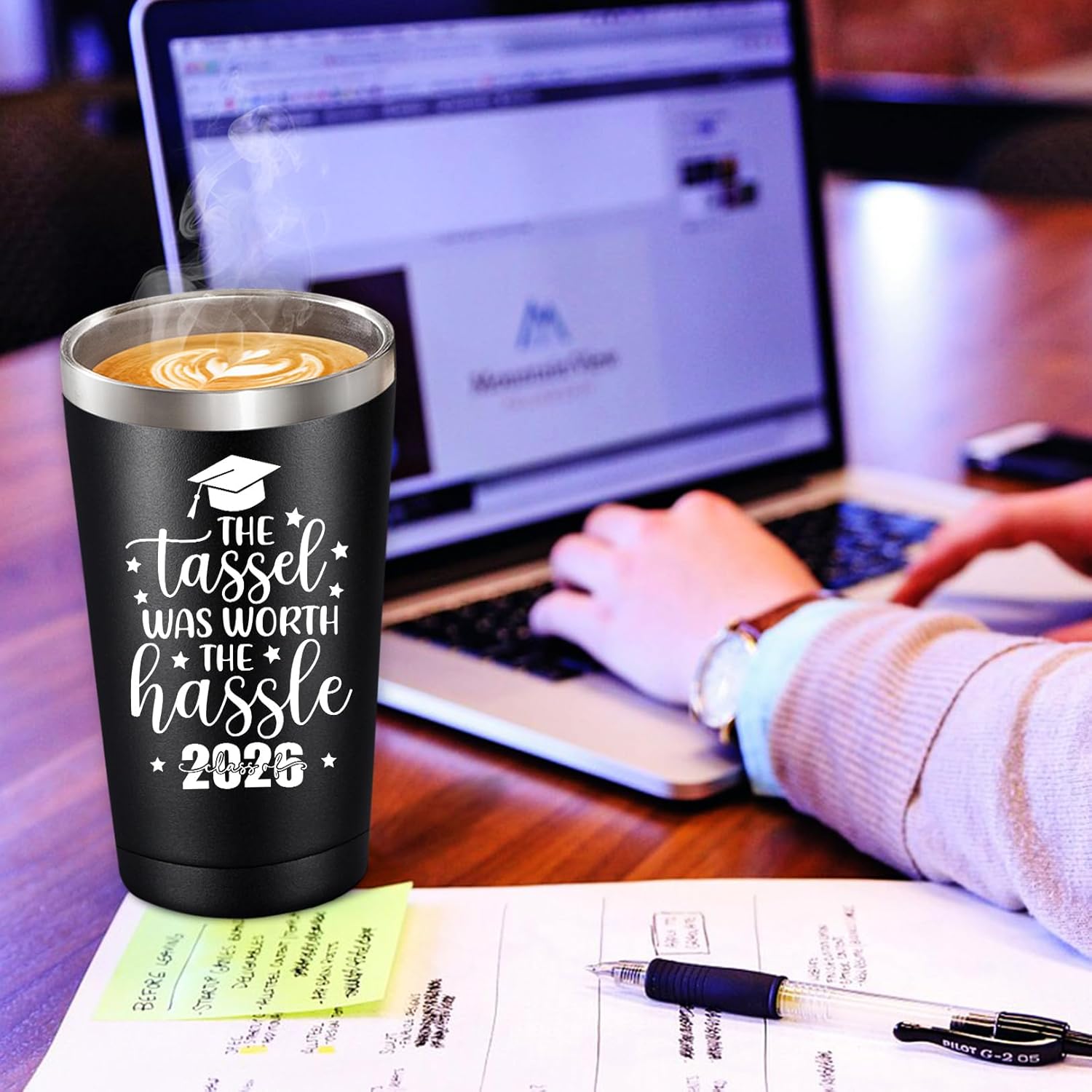 BIRGILT Class of 2026 Gifts for Graduation - Graduation Gifts for Her, Him - The Tassel Was Worth the Hassle Cup Tumbler 20oz - Image 8