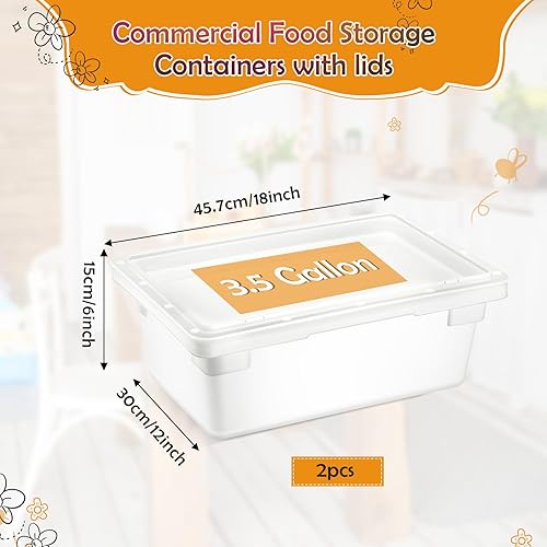 Vista 2 de Barydat Paquete de 2 cajas de almacenamiento de alimentos, aptas para congelador y lavavajillas, contenedores comerciales de almacenamiento