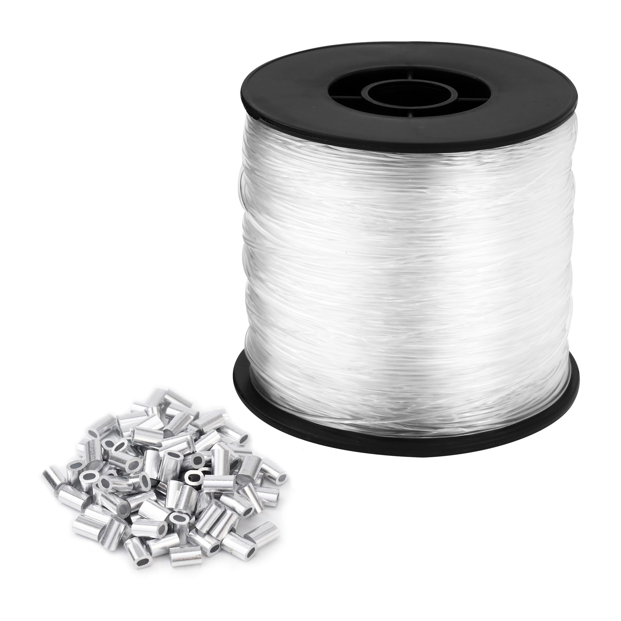 Lot De 2 Fils Nylon Transparent 0,8 Mm X 200 M – Indéchirable, Pour Bricolage, Bracelets, Décoration Suspendue
