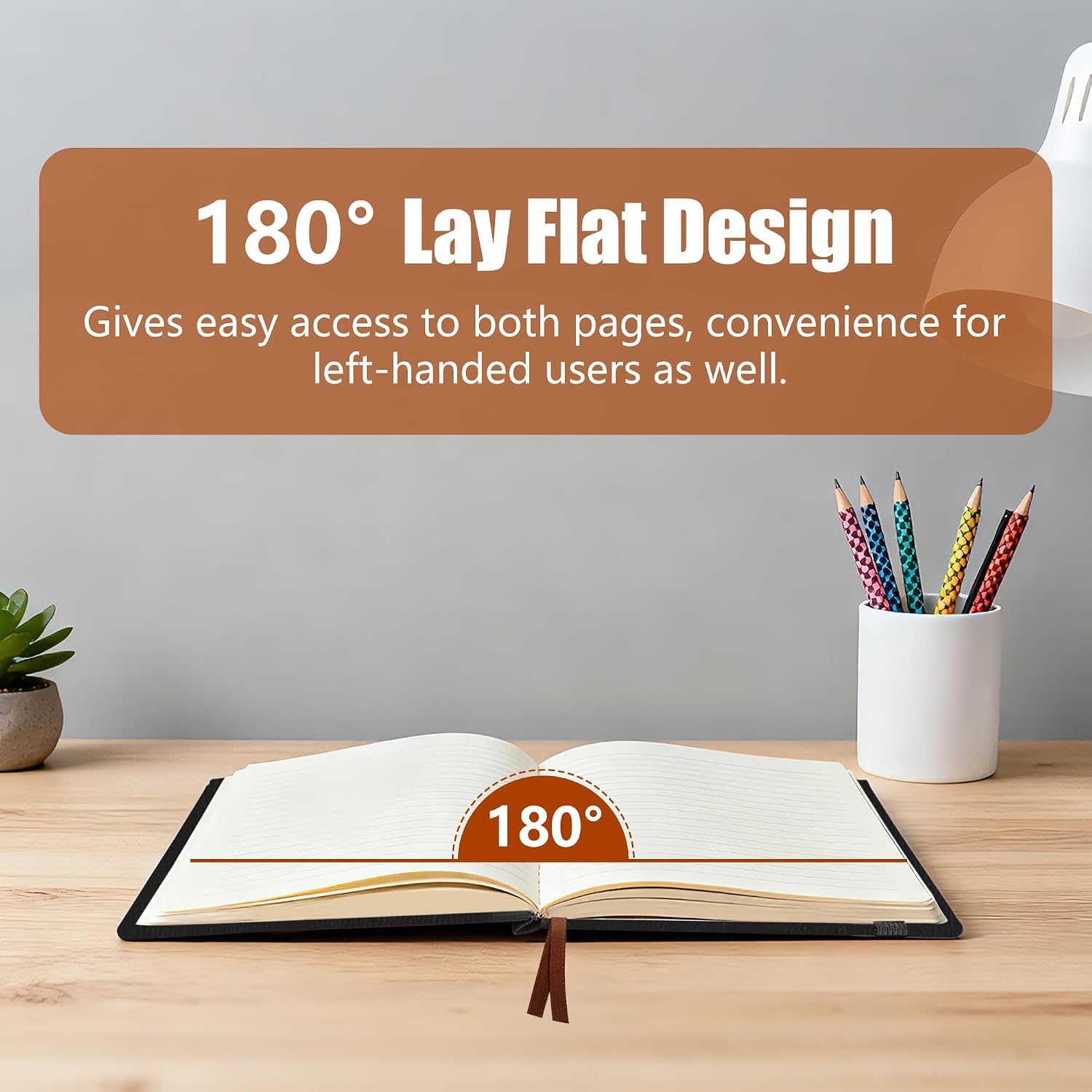 Lined Journal Notebook, A5, 192 Pages 100 GSM Thick Paper, Hardcover Leather College Ruled Journal for Writing, Men Women, Journaling, Daily, Work, Office, Home School Business(Black) image 5